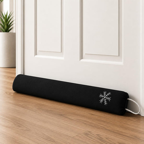 Simply Genius Weighted Door Draft Stopper - 36-Inch, Black, 2-Pack - Under Door Seal & Window Draft Stopper - image 1