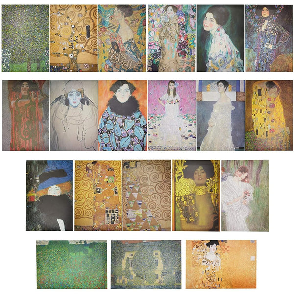 20 Packs Gustav Klimt Posters Wall Art Print Poster for Home Office Apartment Dorm Wall Decoration, 20 Designs, 13 x 19 inches - image 1
