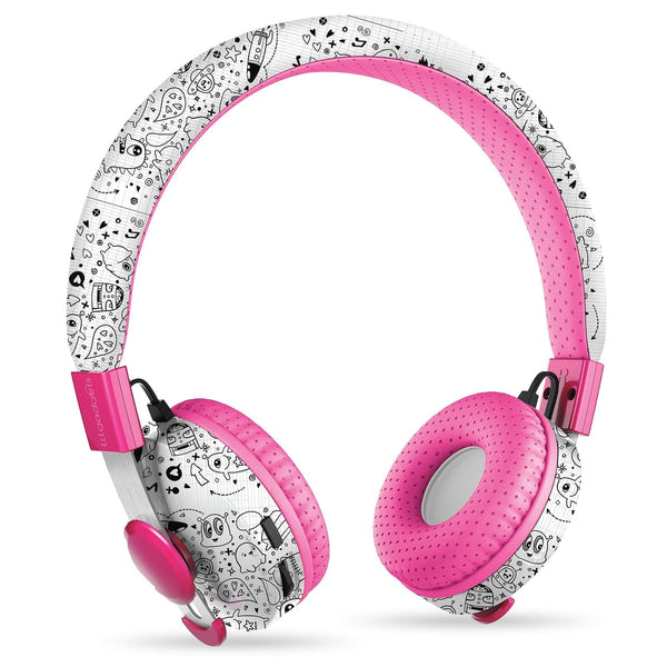 LilGadgets Kids Headphones for School - Ages 4+, Far Out Doodles On-Ear Untangled Pro - Bluetooth Kids Headphones & Wired with Microphone & SharePort Audio Sharing - Volume-Limited 93 dB - image 1