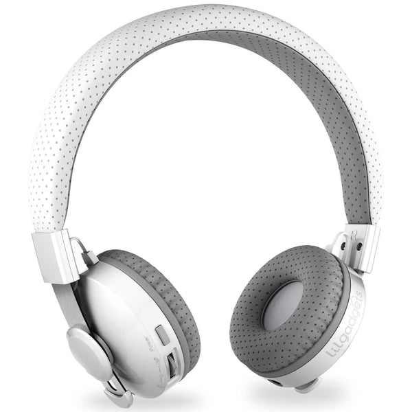 LilGadgets On-Ear Bluetooth Headphones for School - Ages 4+, White, Untangled Pro - Volume-Limited SoftTouch Padding & Kids Wired Headphones w/ Microphone - 12-Hour Playtime & 30 ft Range - image 1