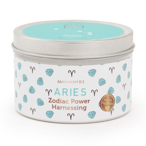 Magnificent 101 Aries Zodiac Sign Candle - Scented Soy Wax Candle - Choose Your Birthdate - Great Holiday Favor for Astrology Fans - 6 oz Tin Holder - image 1