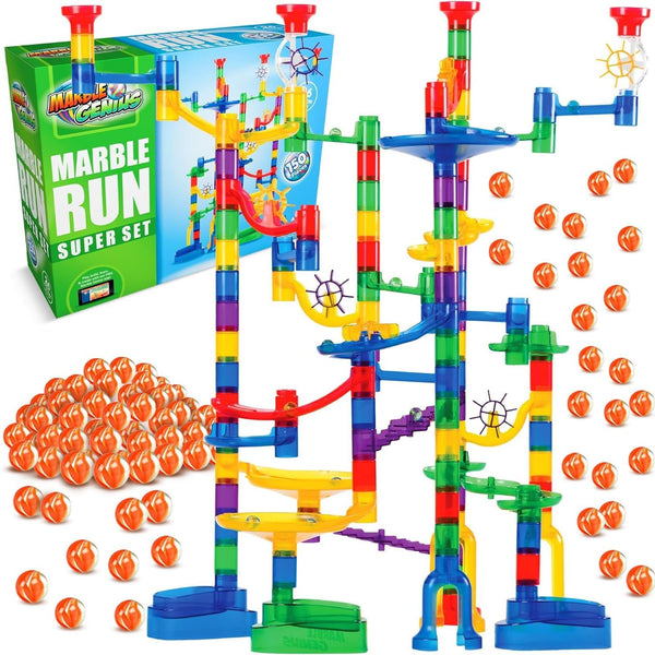 Marble Genius Marble Run Super Set, STEM Toys & Maze Construction Building - 150 Translucent Track Pieces & Glass Marble for Family, Kids Toddlers Ages 4-8 - Fun Easter Creative Gifts - image 1