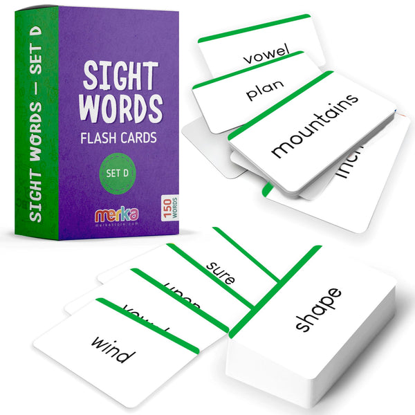 Merka Sight Words Flash Cards - Level D, 150 Cards - High-Frequency Word Practice for 1st Grade Reading & Homeschool Support - image 1
