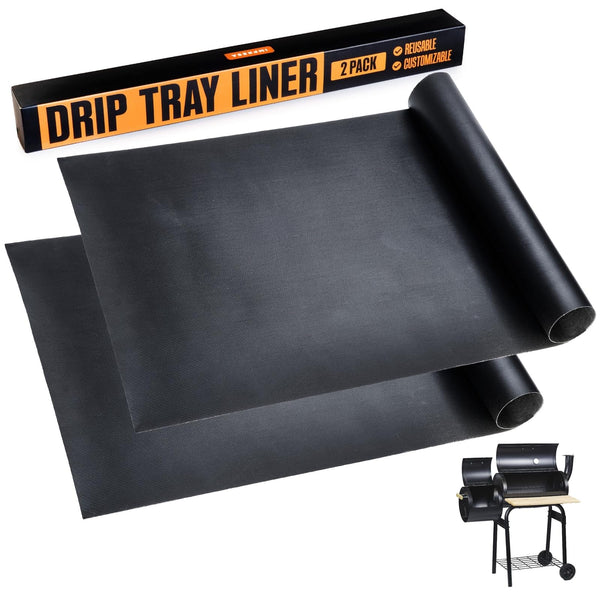 Reusable Drip Tray Liners - 2-Pack, Black - Compatible with Traeger Pro Series 575, Pro 22 & 780 - Heat Resistant Up to 480°F & Dishwasher Safe - image 1