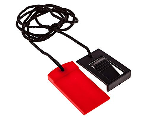 IMPRESA Replacement Treadmill Safety Key Clip - Universal Safety Key for Treadmill - Braided Nylon Security Cord & Clip - Black & Red, Pack of 1 - image 1