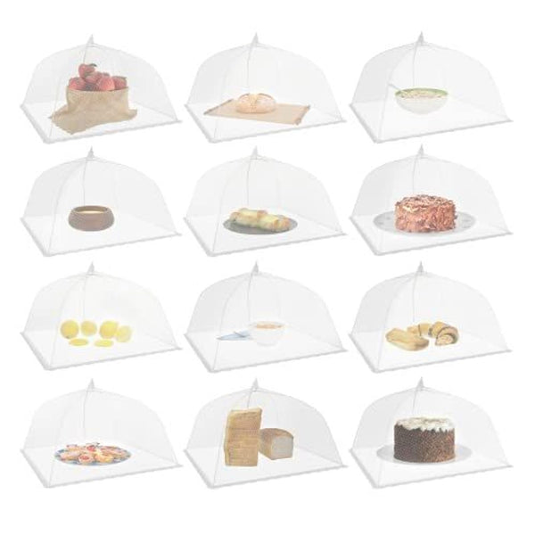 Simply Genius Mesh Food Covers - 12-Pack, 17in x 17in, White - Outdoor Kitchen & Picnic Accessories - Hosting Essentials for Glamping & Tailgating - image 1