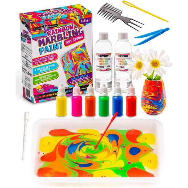 Original Stationery Water Marbling Art Kit - A5, Multicolor Plastic, 50+ Designs - Rock, Glass & Paper Marbling with Acrylic Paint - Ages 7+ - image 1