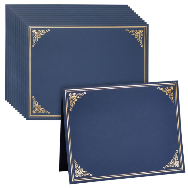 12-Pack Award Certificate Holders - Bulk Certificate Holders for Graduation, Diploma, Employee Appreciation, Certifications (fits 8.5x11) - Navy - image 1