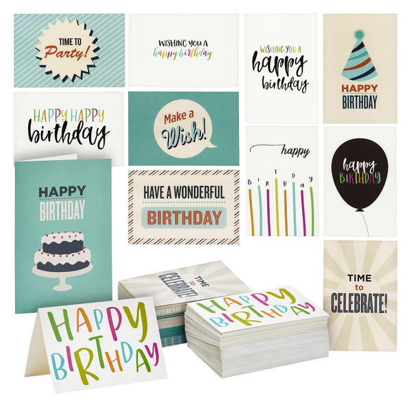 BEST PAPER GREETINGS Birthday Cards Bulk - 4x6 In, Pack of 120, Multicolor Assorted - Blank Cards with Envelopes & Happy Birthday Stickers for Crafts & Mailing - image 1