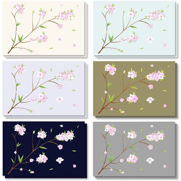 Best Paper Greetings Japanese Stationery Cherry Blossom Note Cards & Envelopes - 120 Pack, 4 x 6 in, 6 Floral Designs - Blank Cards & Envelopes for Thank You, Wedding & Business - image 1