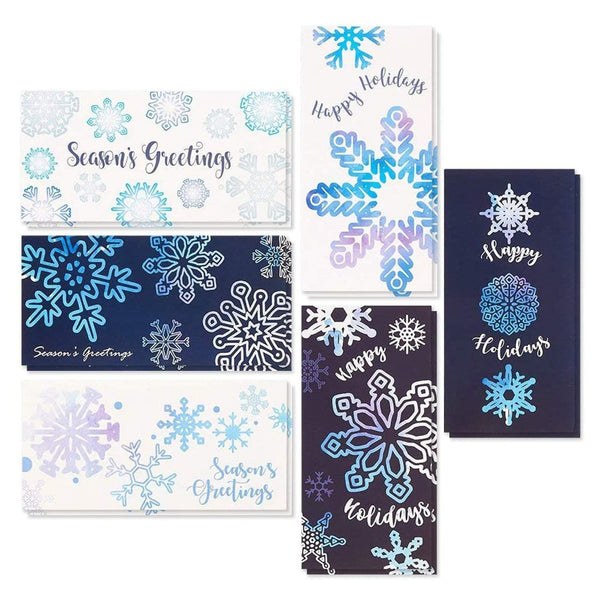 BEST PAPER GREETINGS Money Envelopes for Cash Gifts - 36 Pack, 3.6 x 7.25 Inch, Snowflake Winter Designs - Money Card Holder - image 1