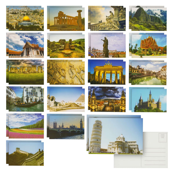 Best Paper Greetings Postcard Pack - Travel Postcards for Mailing - World Map Greeting Cards from Different Countries - 4 x 6 in, 40 Count, 20 Designs - image 1