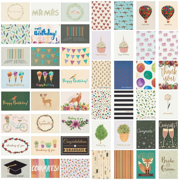 Best Paper Greetings Assorted Greeting Cards for All Occasions Box - 48-Pack, 4 x 6 In, Multicolor, Blank Inside - Includes Envelopes & 48 Unique Designs - Variety Pack for Various Occasions - image 1