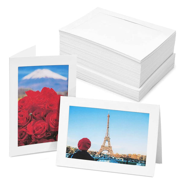 Best Paper Greetings 48 Pack Photo Frame Cards 4 x 6 inch with Matching Envelopes, Blank Paper Picture Holder Cards for DIY Birthday & Anniversary Photo Greetings - image 1