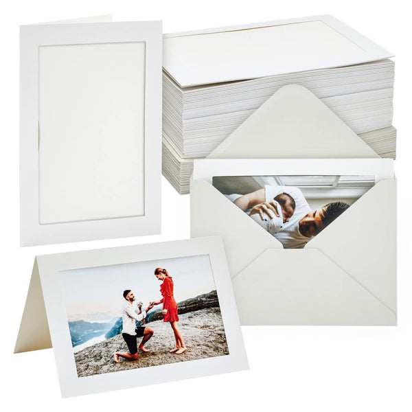 BEST PAPER GREETINGS 48 Pack Photo Frame Cards with Envelopes, Notecards for 4x6 Picture Insert (Ivory) - image 1