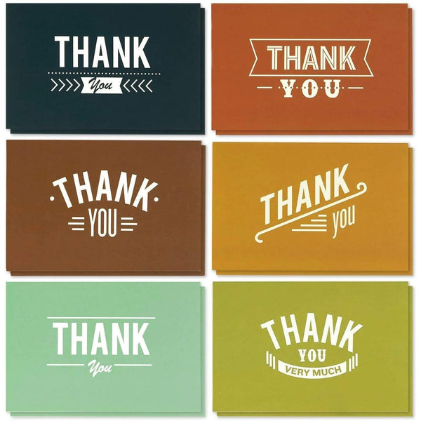 Best Paper Greetings Thank You Cards With Envelopes - 48 Pack, 6 Retro Designs, Blank Inside, 4 x 6 In - Masculine Set & Manly Stationery for Men & Boys - image 1