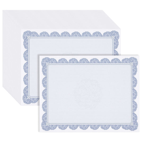 Best Paper Greetings Printable Certificate Paper - Letter Size (8.5" x 11"), Navy Blue Floral, 96 Blank Cardstock Sheets - Printable Cardstock with Border for Awards - image 1