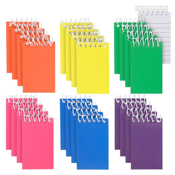 Mini Notepad Set - 24 Pack, 2.25 x 3.5 In, 6 Rainbow Colors - Bulk Pocket Journals for Party Favors & Classroom Rewards - image 1