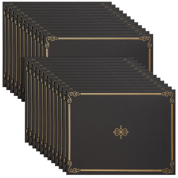 BLUE PANDA Certificate Holders - Gold Foil Borders & Award Certificate Folders - Durable 300gsm Cardstock & Diploma Cover - Letter-Size 8.5 x 11 Documents & Document Holders - Black, Pack of 24 - image 1