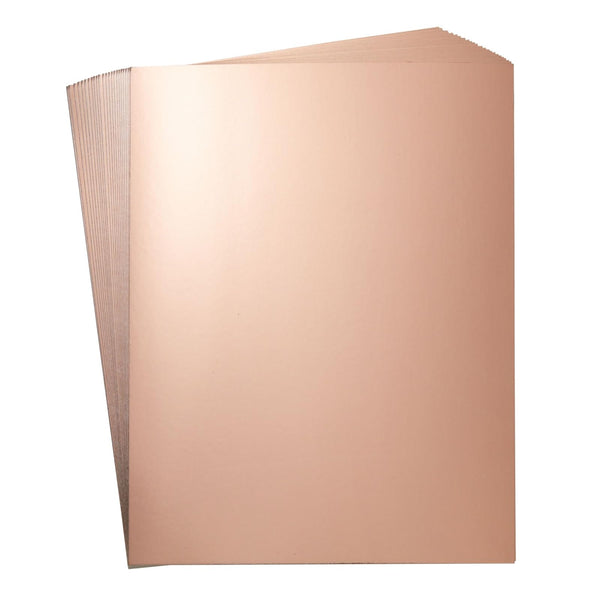 Genie Crafts Rose Gold Foil Cardstock Sheets - 24 Pack, 8.5 x 11 In, 350 gsm - Mirror Finish for Scrapbook Paper - Heavyweight Metallic Cardstock for Card Making Supplies - image 1