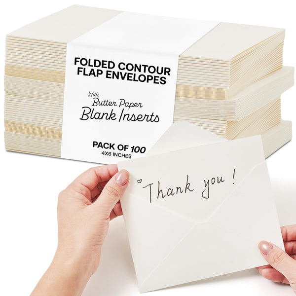 Blank Paper Cards 100PK 4x6 Folded Ivory with Envelopes – Premium Cardstock for DIY Greeting Cards, Invitations, Wedding Cards, Birthdays, and All Occasion Personalized Card Making - image 1