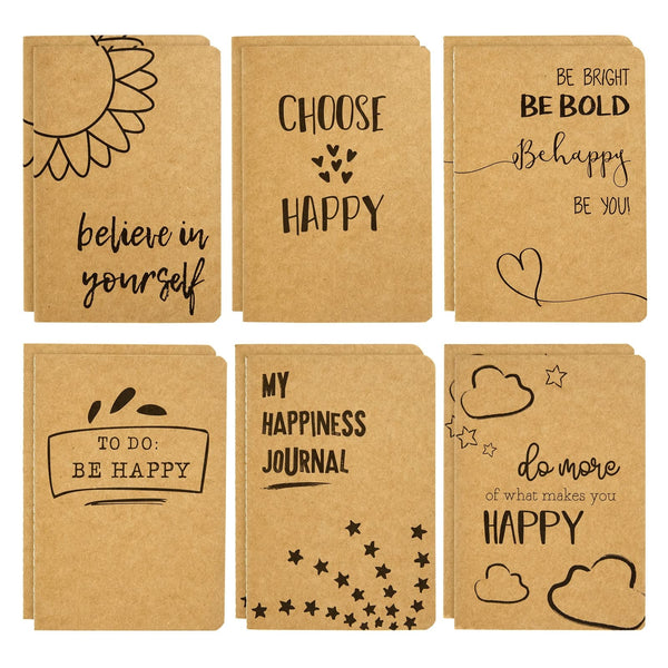 Paper Junkie Bulk Notebooks A6 Mini College-Ruled - 4 x 5.75 In, Brown Kraft, 12 Pack, 80 Pages - Portable & Lightweight Travel Journals for Kids & Party Favors for Teens - image 1