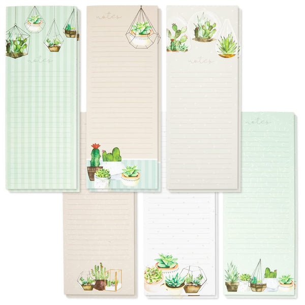 Paper Junkie Succulent Magnetic Grocery List Notepad - 12-Pack, 3.5 x 9 In, Multi-Color - Magnetic Refrigerator Notepad for Fridge & Locker - To-Do List & Reminder Pads - image 1