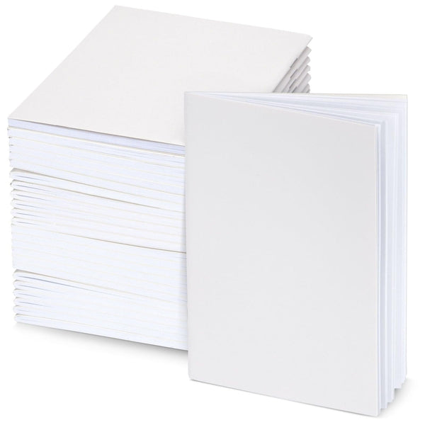 24 Pack Blank Books for Kids to Write Stories, A6 White Mini Notebook Bulk, 4.3x5.5 in Unlined Travel Journals Scrapbooks for Students Sketching, Drawing and Notetaking - image 1