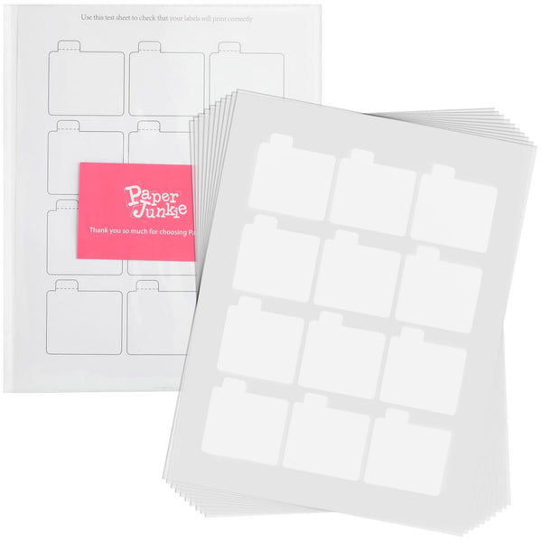 Paper Junkie Lip Balm Wrapper Labels - 240 Pack, 2.15 x 2.15 In, White, 20 Sheets - Blank Lip Balm Labels - adaptable Sticker Sheets for Tubes - image 1