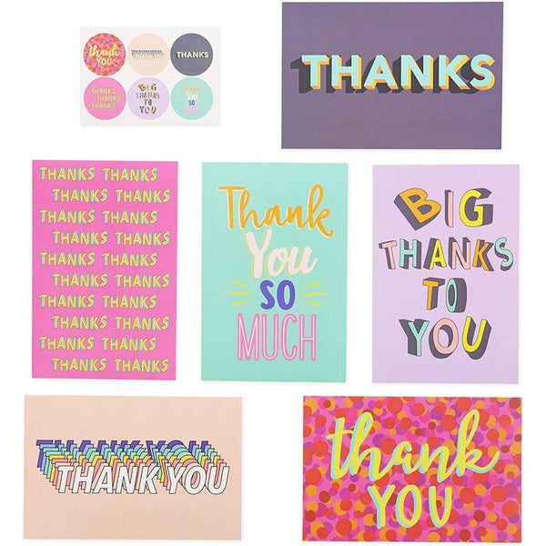 Paper Junkie Thank You Cards with Envelopes & Stickers - 4 x 6 In, 48 Pack - Blank Thank You Cards for Birthday, Wedding & Baby Shower - image 1