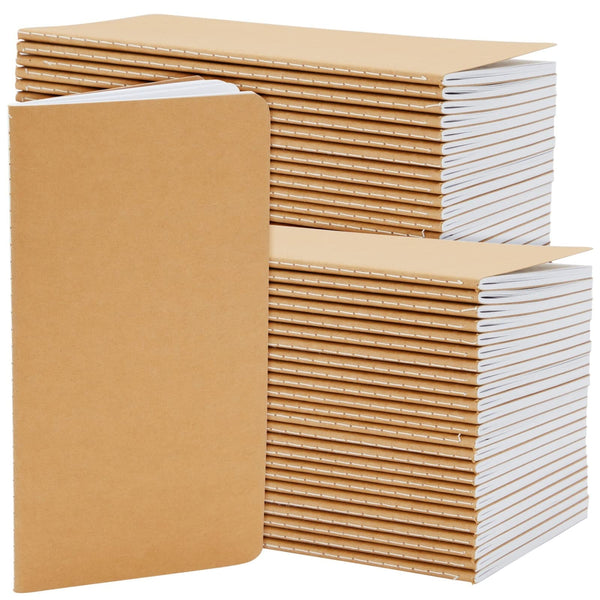 Paper Junkie Notebooks for School - 4.3 x 8.2 In, Kraft Brown, Pack of 48 - Lined Notebooks - Kraft Paper Journals for Note Taking & Journal Writing - image 1