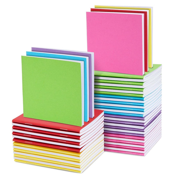 48 Pack Colorful Mini Blank Books, Bulk Pocket Sized Notebooks for Kids, 4x4 In Small Notepads Journals for Drawing Writing (6 Colors) - image 1