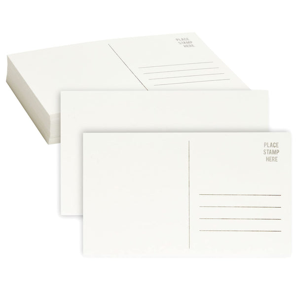 Paper Junkie Blank Watercolor Postcards - 50 Pack, 4 x 6 in, White - Blank Postcards for Mailing & Watercolor Paper Cards - image 1