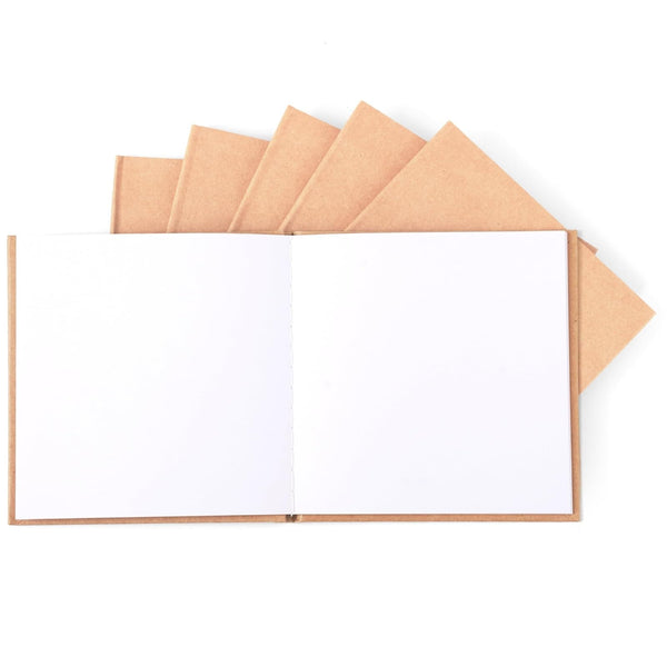 Kraft Hard Cover Blank Books for Kids 5x5 – 6 Pack of Unlined Journals with 36 Pages Each – Durable 120gsm Paper for Drawing, Sketching, Writing & Classroom Projects DIY Storybooks & Art Notebooks - image 1