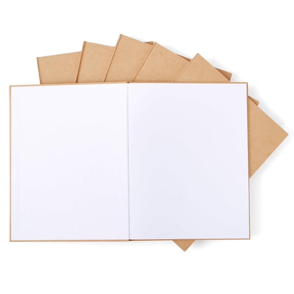 Kraft Hard Cover Blank Books for Kids 6x8 – 6 Pack of Unlined Journals with 36 Pages Each – Durable 120gsm Paper for Drawing, Sketching, Writing & Classroom Projects – DIY Storybooks & Art Notebooks - image 1