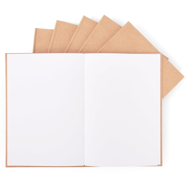 Kraft Hard Cover Blank Books for Kids 8.5x11 – 6 Pack of Unlined Journals with 36 Pages Each – Durable 120gsm Paper for Drawing, Sketching, Writing & Classroom Projects DIY Storybooks & Art Notebooks - image 1