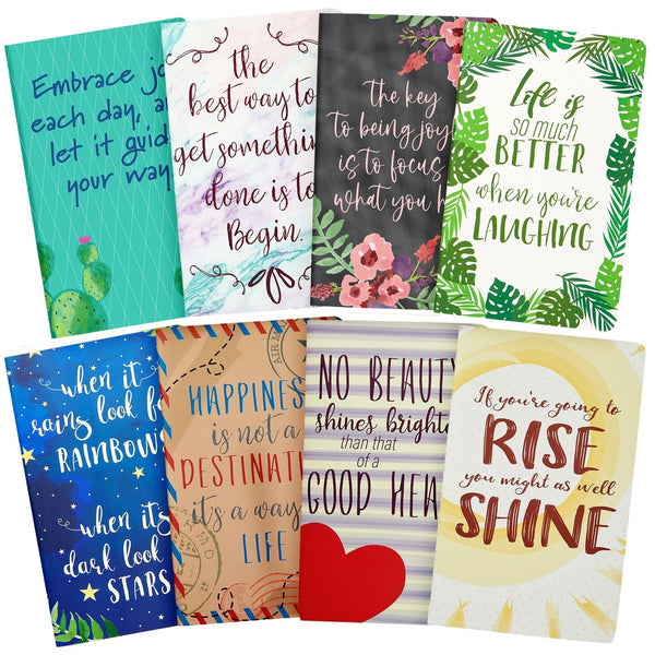 8 Pack Inspirational Notebooks with Motivational Quotes Bulk, 5x8 Lined Journals for Women, Students, Appreciation Gifts, Friends, Teachers - image 1