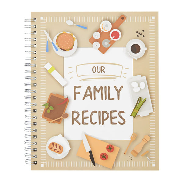 Pipilo Press Blank Family Cookbook Recipe Binder - 6.5 x 8.2 in Hardcover Spiral Bound - 90 Ruled Pages with Memo Pocket - Write In Your Own Recipes & Meal Planning Notebook - image 1