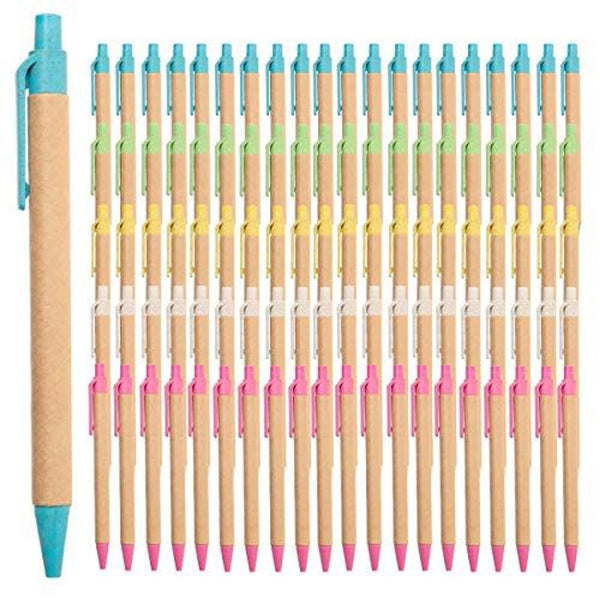Simply Genius Bulk Retractable Ballpoint Pens - 100 Pack, 1 mm Tip, Black Ink, Multicolor Barrels - Smooth Writing & Comfortable Grip for Office, School & Home - image 1