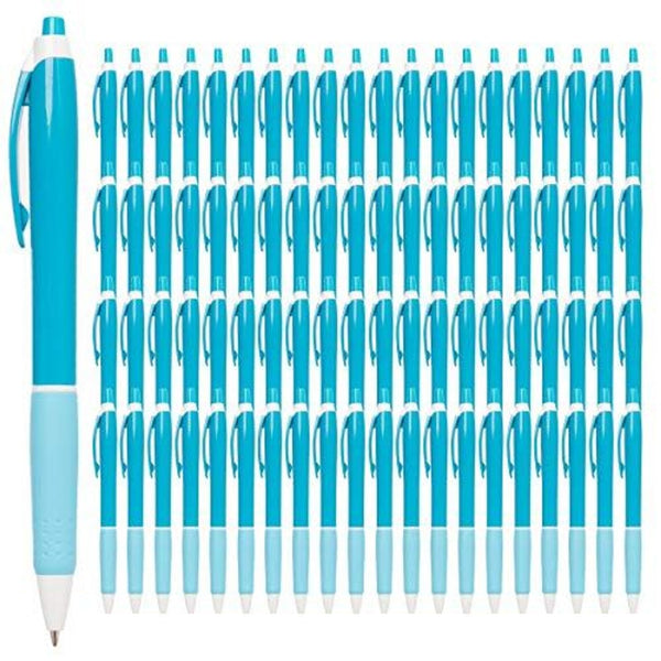 Simply Genius 100-Piece Retractable Ballpoint Pen Set - Bulk Pens for School & Office Supply - Black Ink Writing Instruments - Retractable Design with Ergonomic Grip - Pack of 100, Blue, 1.0 mm - image 1