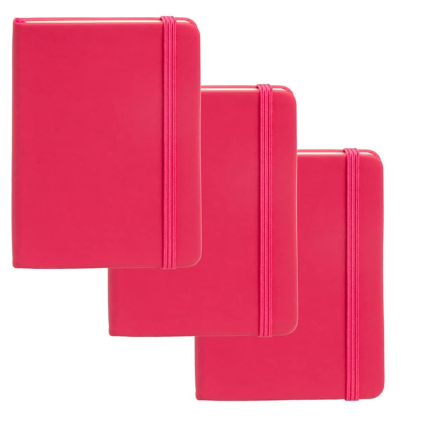 Simply Genius Pocket Notebook - A6 Pink, 3-Pack, Hardcover Notebook Pack - Mini Journal with Elastic Band & Inner Pocket for Note Taking & Journals - image 1