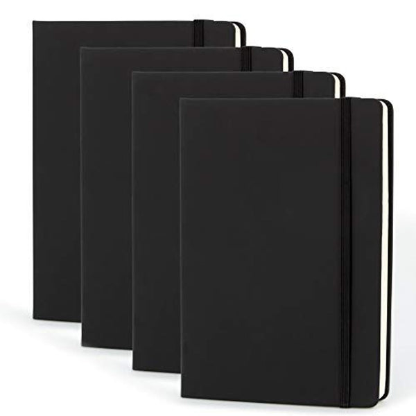 Simply Genius Notebooks - A5, Black, 4-Pack, Hardcover - Dotted Grid Journal for Work & School - image 1
