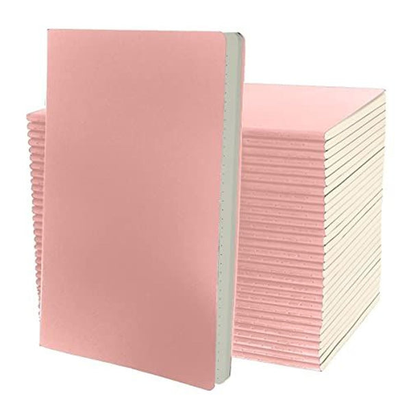 6 Pack A5 Dotted Notebooks for Work, Travel, Business, College & More - Softcover Journals for Writing - Grid Notebook for Men & Women - Size 8.2" x 5.5" - 92 pages (Pink) - image 1