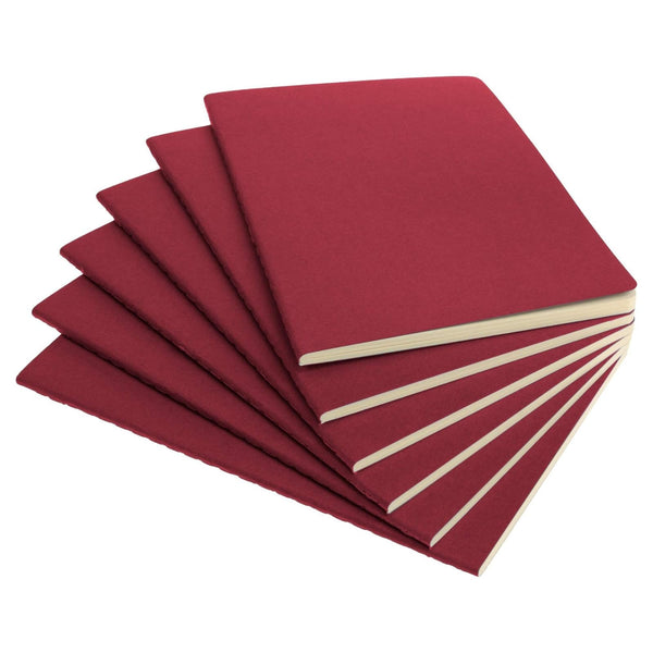 Simply Genius Composition Notebook College Ruled - 5.5 x 8.3 In, Wine, 6-Pack, Softcover - Journaling Notebooks - Travel Journal for Work & School - image 1