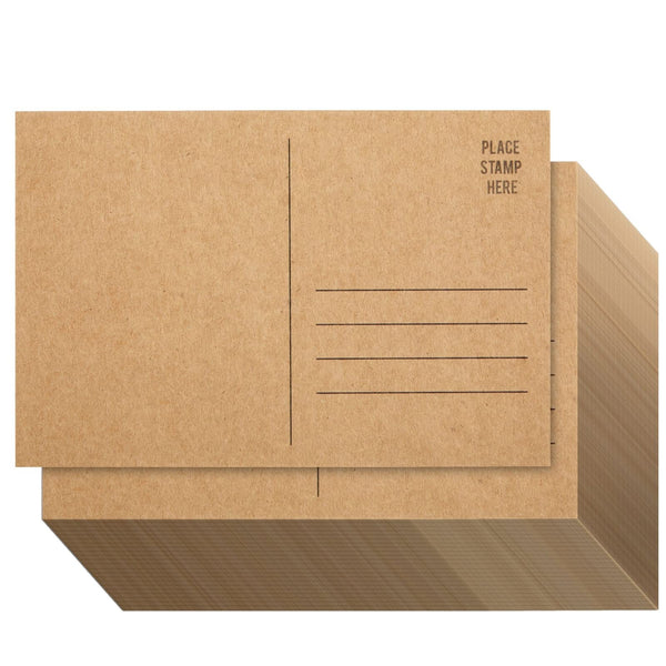 Sustainable Greetings Blank Kraft Paper Postcards - Mail-Ready Blank Paper - DIY Craft Cards - Wedding Postcards - 4 x 6 In, Pack of 100, 350 GSM - image 1