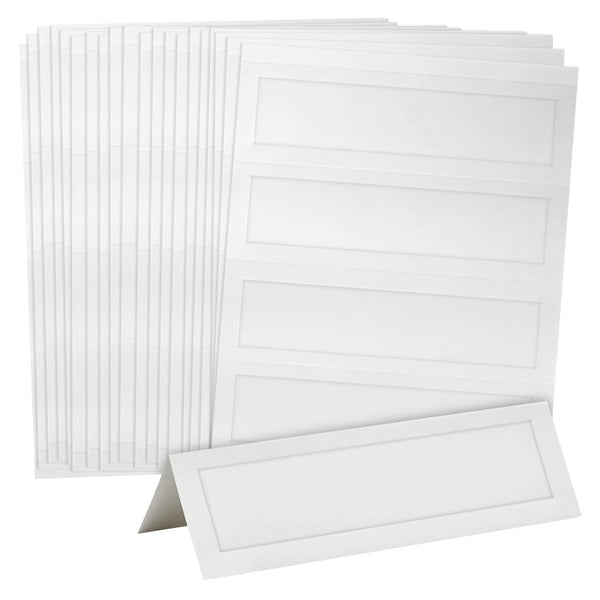Sustainable Greetings Table Tents - 2.5 x 8 In, White, 120 Pack, 180 GSM Cardstock - Printable Seating Place Cards & Name Tents for Wedding & Event Tables - Easy Fold Tented Placecards - image 1