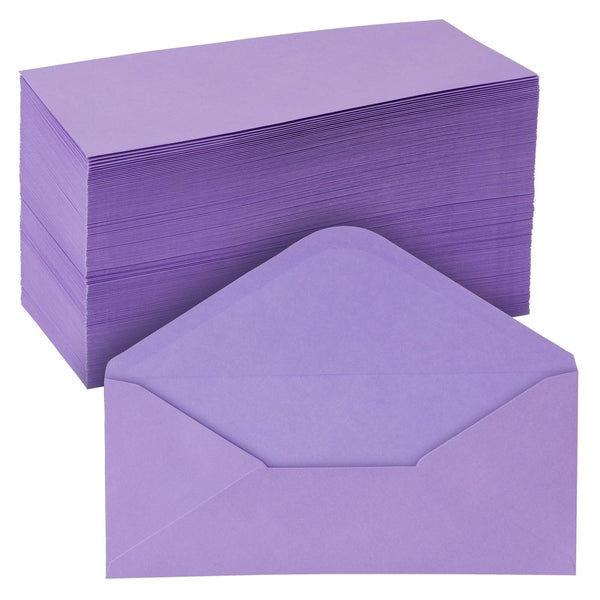 Sustainable Greetings Business Envelopes - 200 Pack, No. 10, Purple, Gummed Seal - Letter Size, Colored & Wedding Envelopes for Invitations & Business Mail - image 1