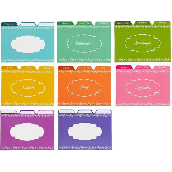 Sustainable Greetings 4x6 Recipe Card Dividers - 4 x 6 in, 24 Count, Double-Sided 3/8 in Memory Tabs fits Recipe Box & Index Card Box - image 1