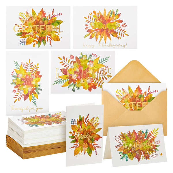 Sustainable Greetings Thank You Cards with Envelopes - 4 x 6 In, Multicolor, 48 Pack, Kraft - Greeting Card Pack & Thank You Notes - Blank Inside - image 1