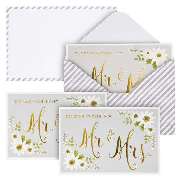 Wedding Thank You Card Pack - 4 x 6 in, 48-Pack Gold Foil, Blank Inside - Thank You Cards with Envelopes & Appreciation Notes for Guests - image 1